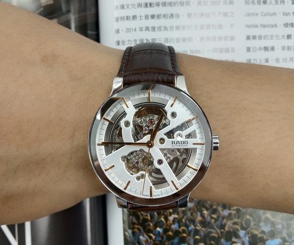 台中流當手錶拍賣 原裝 RADO 雷達 高精密陶瓷 前後簍空 自動 男錶 9成5新 ZR574